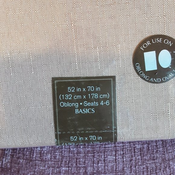 🌞 New! Bed Bath & Beyond Benson Mills Basics Tablecloth Tan / Brown, 52x70" - Picture 10 of 11